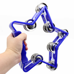 Ready Stock Amazthing Star Shape Handheld Tambourine with Handle Grip | Double Row Metal Jingles KTV Tambourine 星形铃鼓