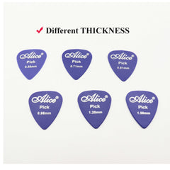 (Ready Stock) Alice 1pc ABS Guitar/Ukulele Pick Plectrum Various Colors 6 Thickness 0.58/0.71/0.81/0.96/1.20/1.50mm 吉他拨片
