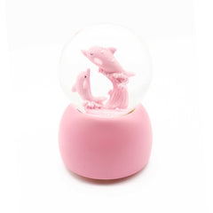 Ready Stock Amazthing Pink Dolphin Snow Globe | Crystal Ball Music Box 海豚水晶球音乐盒