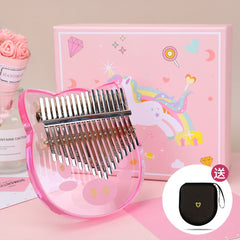 (Ready Stock) Amazthing Acrylic Pink Animal 17 keys Transparent Kalimba Thumb Piano 拇指琴