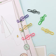 Ready Stock Amazthing 10pcs/set Colorful Music Style Paper Clip | Treble Clef Clip with Random Colors Mix | Music Stationery