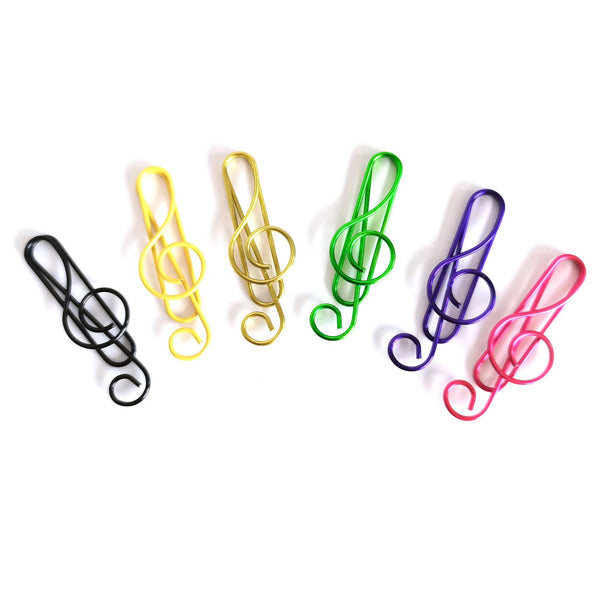 Ready Stock Amazthing 10pcs/set Colorful Music Style Paper Clip | Treble Clef Clip with Random Colors Mix | Music Stationery