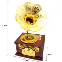 (Ready Stock) Amazthing Gramophone Shaped Music Box/Kotak Musik(White, Brown) Birthday Gift Home Decoration 留声机音乐盒