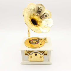 (Ready Stock) Amazthing Gramophone Shaped Music Box/Kotak Musik(White, Brown) Birthday Gift Home Decoration 留声机音乐盒