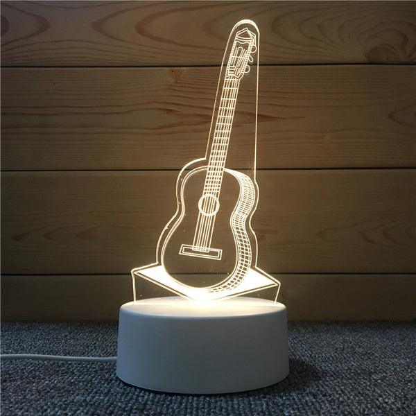 (Ready stock) Amazthing 3D LED USB Night Light Music Style For Home Decoration Table Lamp Birthday & Christmas Gift 小夜灯