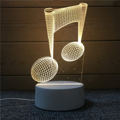 (Ready stock) Amazthing 3D LED USB Night Light Music Style For Home Decoration Table Lamp Birthday & Christmas Gift 小夜灯