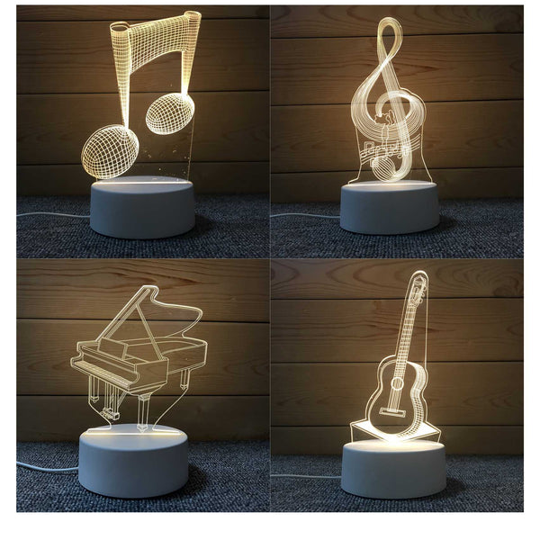 (Ready stock) Amazthing 3D LED USB Night Light Music Style For Home Decoration Table Lamp Birthday & Christmas Gift 小夜灯