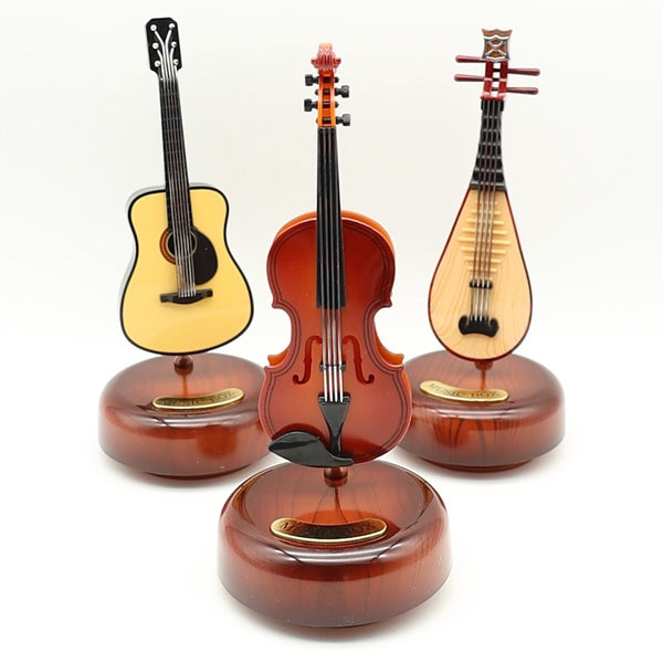 (Ready Stock) Amazthing Instruments Rotating Music Box/Kotak Musik (Violin, Lube and Guitar) Birthday Gift旋转乐器音乐盒