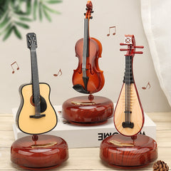 (Ready Stock) Amazthing Instruments Rotating Music Box/Kotak Musik (Violin, Lube and Guitar) Birthday Gift旋转乐器音乐盒