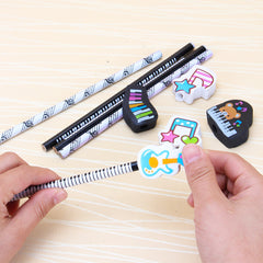 Amazthing 1pc Music HB Pencil with Eraser | Piano Stationery Elementary School for kids