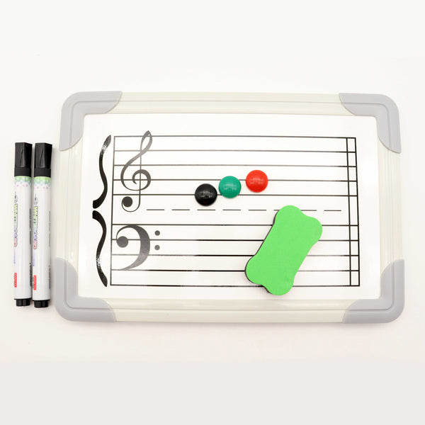 Ready Stock Amazthing 20cmx30cm Music Staff White Board Free Magnet and Pen | Manuscript Teaching Material | Treble Bass