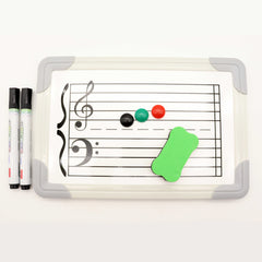 Ready Stock Amazthing 20cmx30cm Music Staff White Board Free Magnet and Pen | Manuscript Teaching Material | Treble Bass