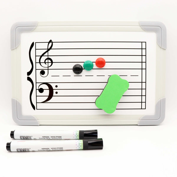 Ready Stock Amazthing 20cmx30cm Music Staff White Board Free Magnet and Pen | Manuscript Teaching Material | Treble Bass