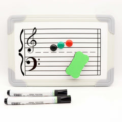 Ready Stock Amazthing 20cmx30cm Music Staff White Board Free Magnet and Pen | Manuscript Teaching Material | Treble Bass