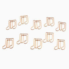 Amazthing 10pcs/set Rose Gold Music Style Paper Clip | Guitar Earphone Treble Clef Quaver | Music Stationery