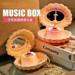 (Ready Stock) Amazthing Shell Jewelry + Music Box with Ballerina Dancer and Light Kids Birthday/Christmas Gift 贝壳音乐盒