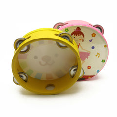 (Ready Stock) Amazthing 15cm Wooden Cartoon Tambourine or Rebana Percussion Instrument Musical Toy 铃鼓