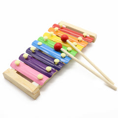 (Ready Stock) Amazthing 8 Notes Wooden Xylophone with 2 Wood Mallets Educational Toys Instrument 彩色木琴