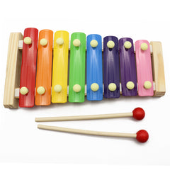 (Ready Stock) Amazthing 8 Notes Wooden Xylophone with 2 Wood Mallets Educational Toys Instrument 彩色木琴