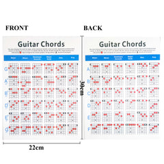 (Ready Stock) Amazthing Laminated Guitar Chords Chart  (30cm x 22cm) Both Sides Chart 吉他和弦图