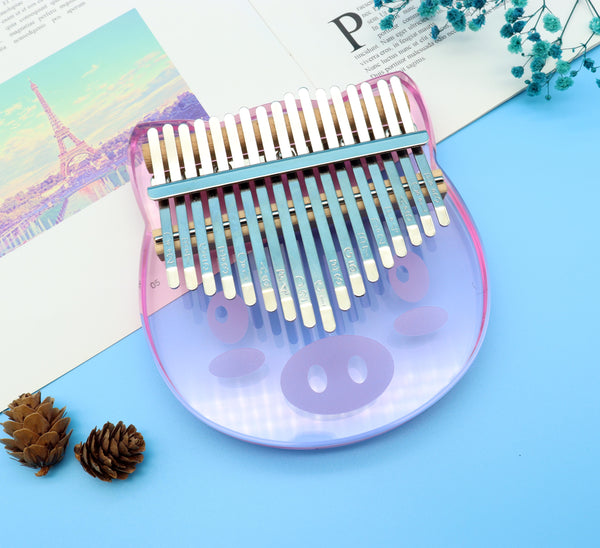 (Ready Stock) Amazthing Acrylic Pink Animal 17 keys Transparent Kalimba Thumb Piano 拇指琴