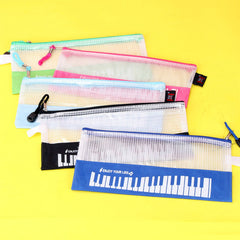 Amazthing Piano Design Pencil Case with Zipper | Music Note Keyboard Stationery Storage Bag  3 Colors