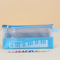 Amazthing Piano Design Pencil Case with Zipper | Music Note Keyboard Stationery Storage Bag  3 Colors