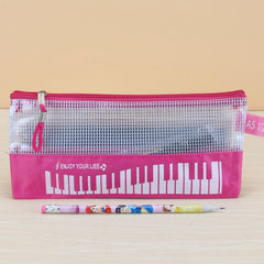 Amazthing Piano Design Pencil Case with Zipper | Music Note Keyboard Stationery Storage Bag  3 Colors