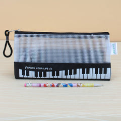 Amazthing Piano Design Pencil Case with Zipper | Music Note Keyboard Stationery Storage Bag  3 Colors