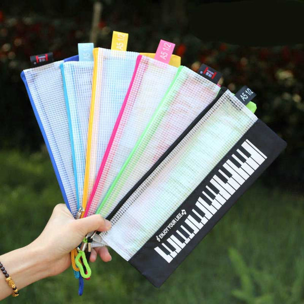 Amazthing Piano Design Pencil Case with Zipper | Music Note Keyboard Stationery Storage Bag  3 Colors