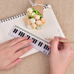 Amazthing 15cm Plastic Ruler Pembaris Keyboard Design | Piano Stationery for kids Music Lovers Student