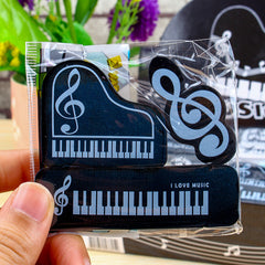 Amazthing 3pcs/set Eraser Keyboard Piano Design | School Stationery for kids Music Lovers Teacher Student