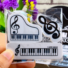 Amazthing 3pcs/set Eraser Keyboard Piano Design | School Stationery for kids Music Lovers Teacher Student