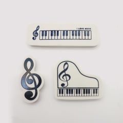 Amazthing 3pcs/set Eraser Keyboard Piano Design | School Stationery for kids Music Lovers Teacher Student