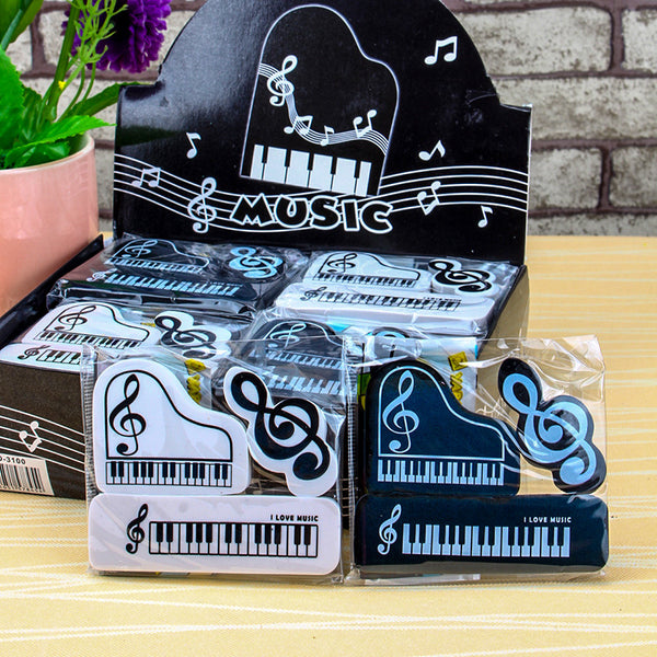 Amazthing 3pcs/set Eraser Keyboard Piano Design | School Stationery for kids Music Lovers Teacher Student