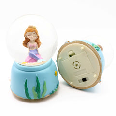 Ready Stock Amazthing Blue Mermaid Snow Globe | Crystal Ball Music Box 美人鱼水晶球音乐盒