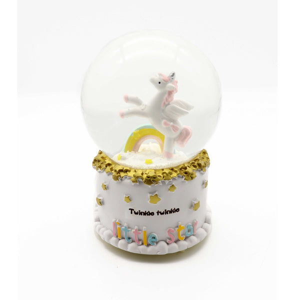 Ready Stock Amazthing White Unicorn Snow Globe | Crystal Ball Music Box 独角兽水晶球音乐盒