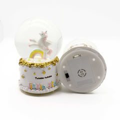 Ready Stock Amazthing White Unicorn Snow Globe | Crystal Ball Music Box 独角兽水晶球音乐盒