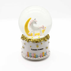 Ready Stock Amazthing White Unicorn Snow Globe | Crystal Ball Music Box 独角兽水晶球音乐盒