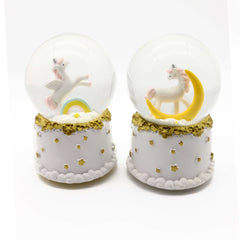 Ready Stock Amazthing White Unicorn Snow Globe | Crystal Ball Music Box 独角兽水晶球音乐盒