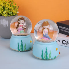 Ready Stock Amazthing Blue Mermaid Snow Globe | Crystal Ball Music Box 美人鱼水晶球音乐盒