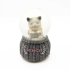 Ready Stock Amazthing Grey Cat Snow Globe | Crystal Ball Music Box 猫咪水晶球音乐盒