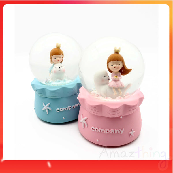 Ready Stock Amazthing Little Girl Snow Globe | Crystal Ball Music Box 小女孩水晶球音乐盒