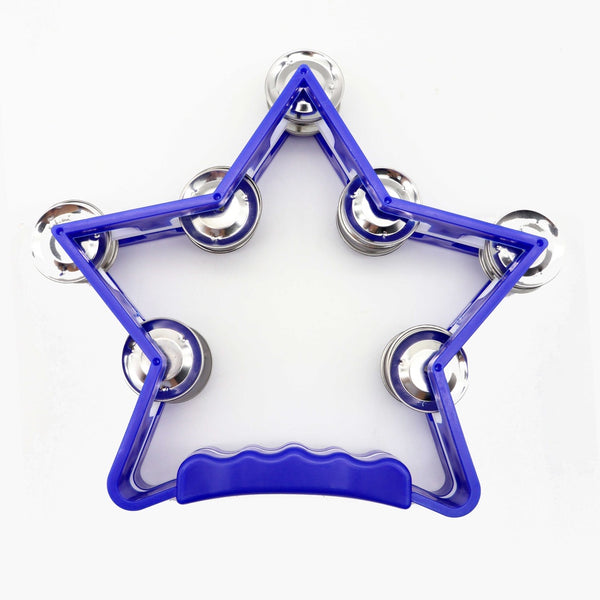 Ready Stock Amazthing Star Shape Handheld Tambourine with Handle Grip | Double Row Metal Jingles KTV Tambourine 星形铃鼓