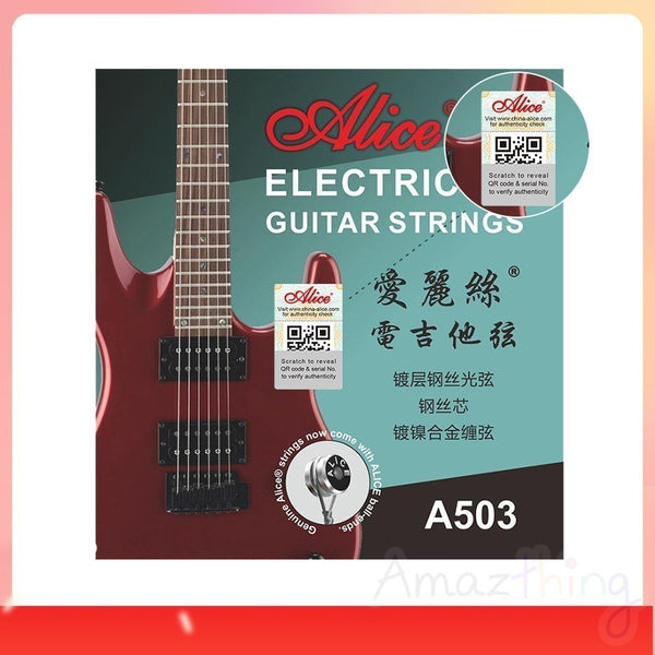 Ready Stock Amazthing A503 Alice Electric Guitar String Set (1-6 Strings) Steel Core | Tali Gitar