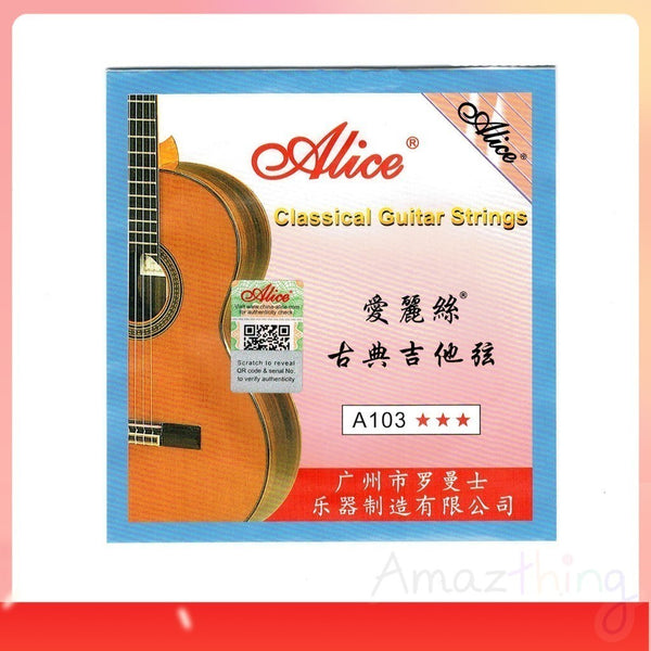 Ready Stock Amazthing Alice A103 Classical Guitar String Set (1-6 Strings) | Nylon Tali Gitar